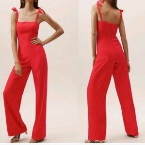 BHLDN X Anthropologie THEIA Valentines Day Red trinity jumpsuit women size 2